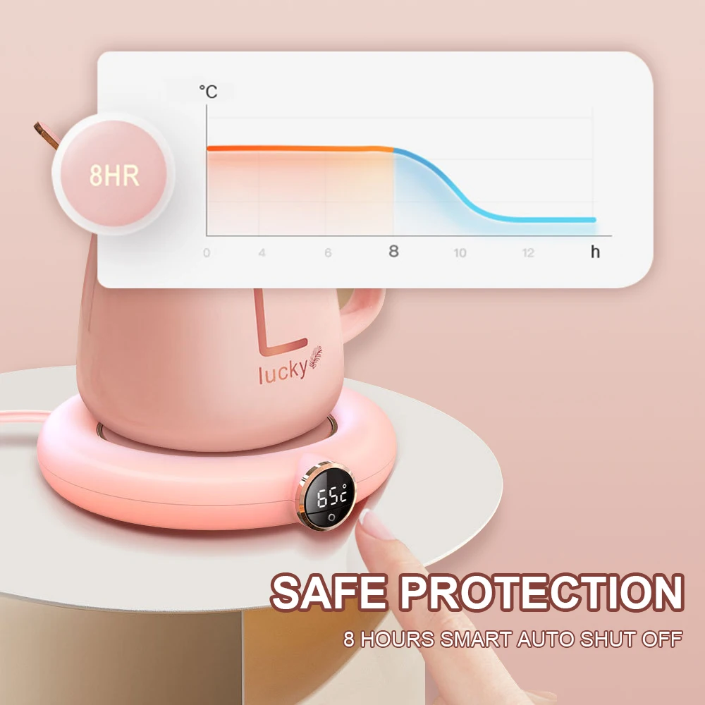 Almohadilla calentadora de taza de té, leche, café, carga USB, hogar, oficina, 3 temperaturas, placa de calor ajustable, pantalla LED, calentador eléctrico, almohadilla para taza