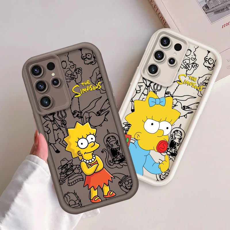 Art Cool The Simpsons For Samsung Note 20 S24 S23 S22 S21 S20 Ultra Plus FE A25 A23 A22 A15 A31 5G Eye Ladder Funda Phone Case