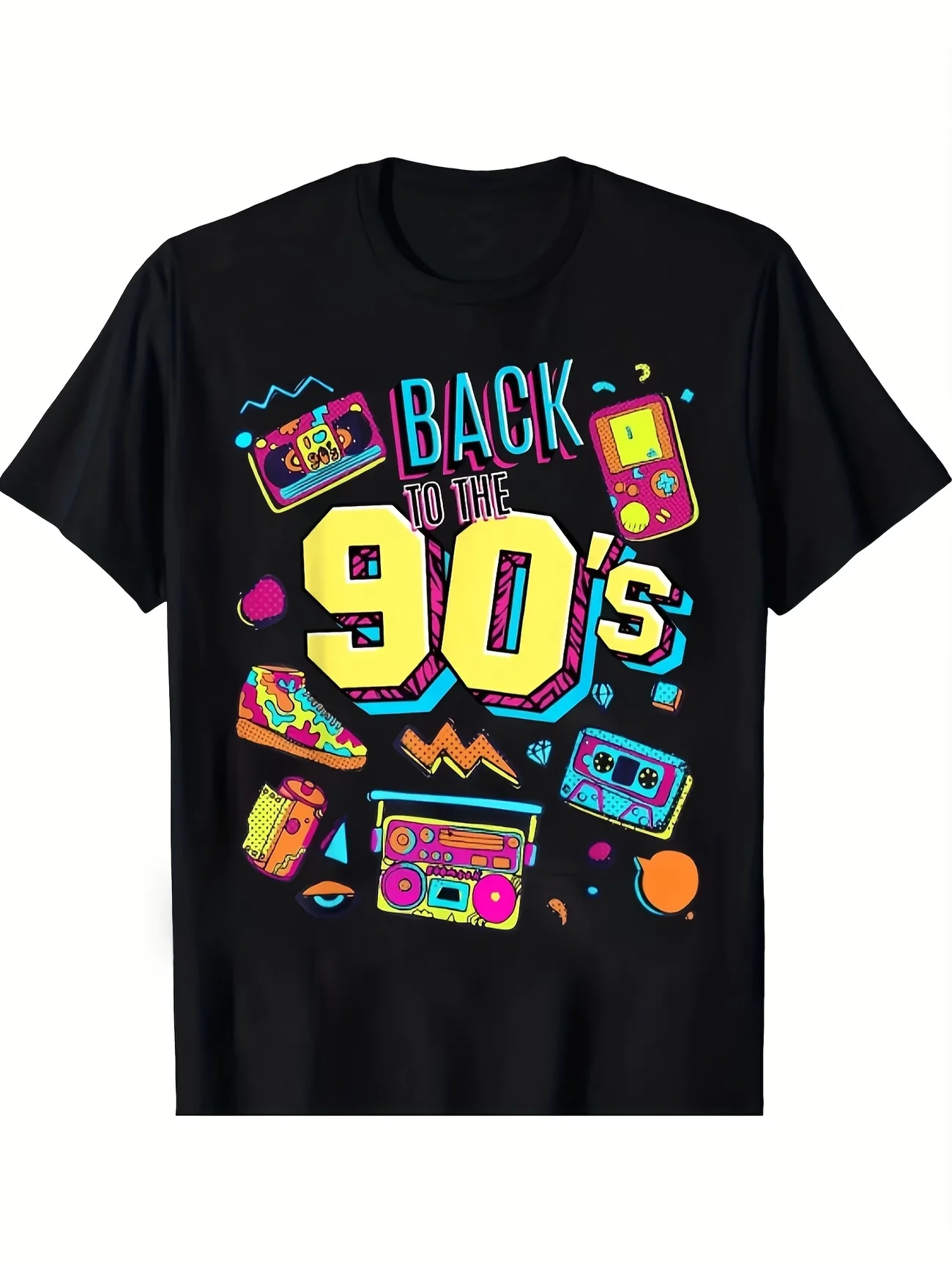 Danqi Yoyo Vintage Men's Back to The 80's Funny Retro T Shirt Cotton Tee  Streetwear Summer Novelty Top Short Sleeve