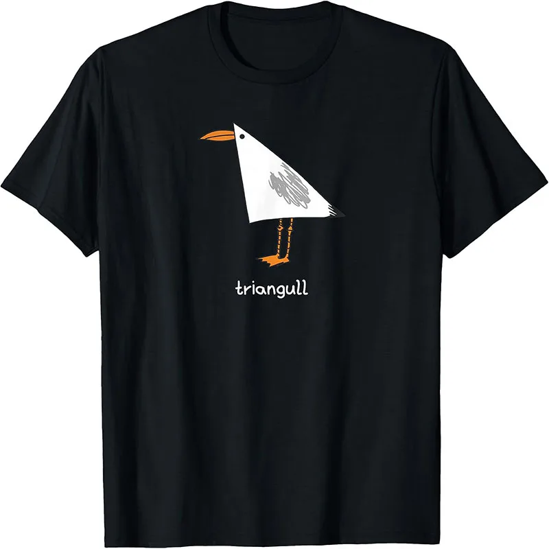 Triangull Funny Triangle Seagull Pun Simple Minimalist Bird Graphic T-Shirt
