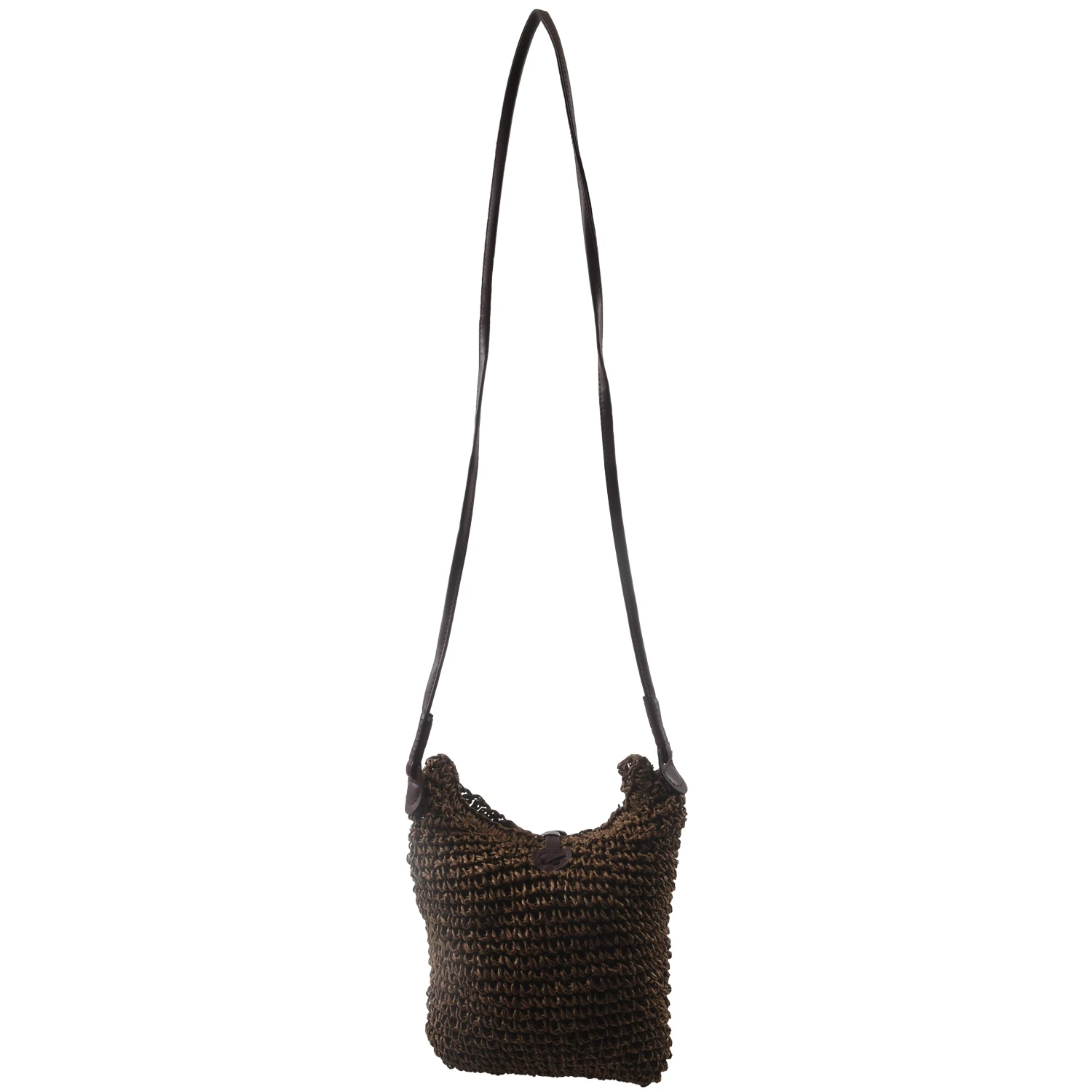 Fabric bags Shoulder Straw Summer of Women Fabric Crossbody Bags Canvas Beach Travel Bag Brown