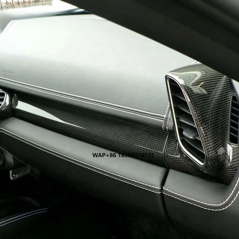 

Newest Real Carbon Fiber Car Accessories Interior Decorative Front Passenger Seat Trim Slats for Ferra-Ri 458