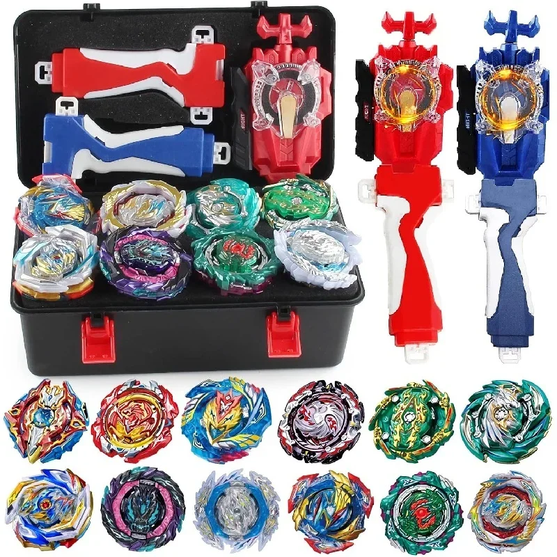 Beyblade Burst  Gyro Toys 12 Spinning Tops   2 Launchers   Stickers Combat Battling Game with Portable Box Gift for Kids