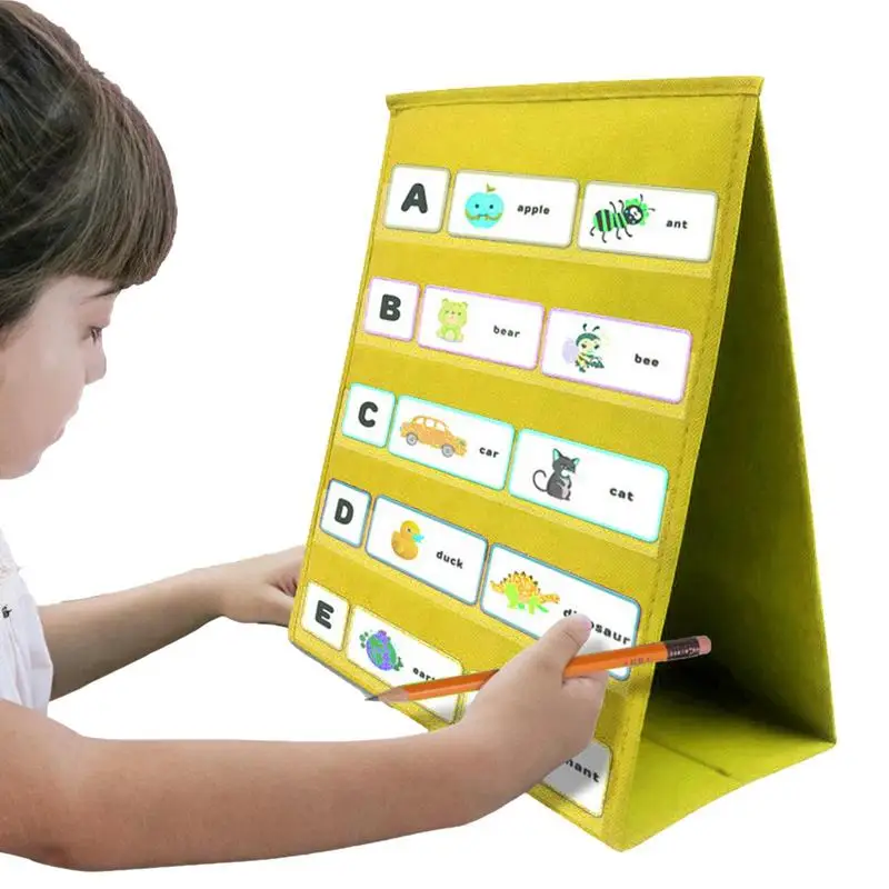 Classroom Pocket Chart Organizer Table Top Small Pocket Charts Desktop Self-Standing Pocket Charts Portable For Class