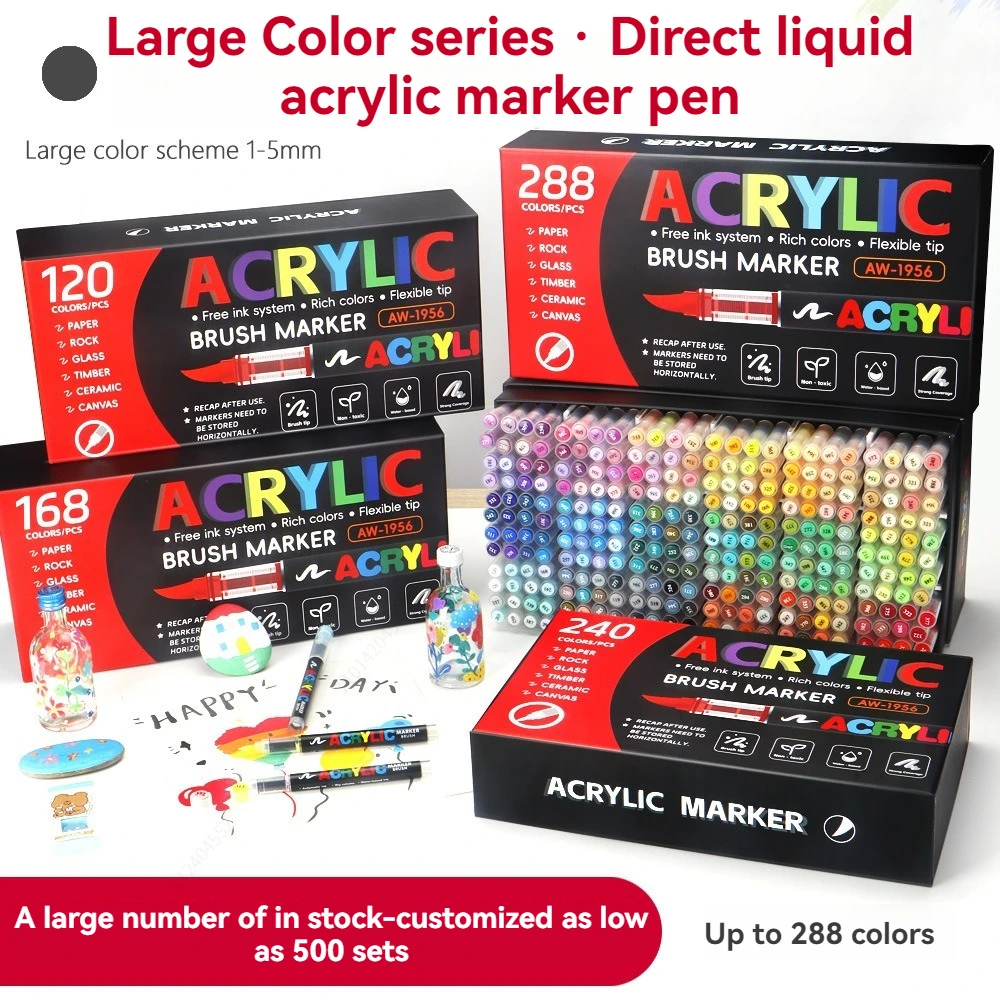 

12-72 цветов, акриловая краска, маркер, кончик кисти, маркер для наскальной живописи, дерево, холст, камень, Рождественский подарок, сделай сам, ремесло