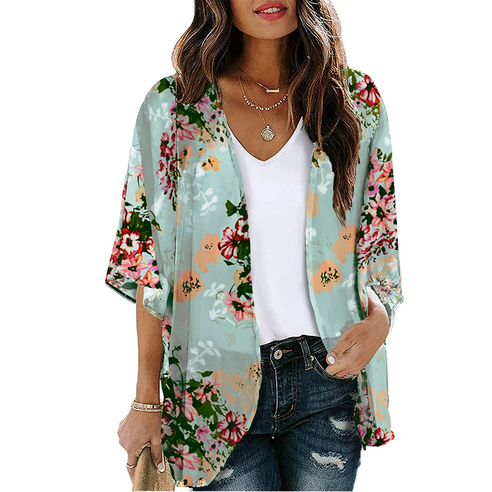 Womens Tassel Beach-Bikini Cover Up Sexy Kimono Cardigan Sheer Beach Coverups New Chiffon Cardigan Top Boho Clothes For Women