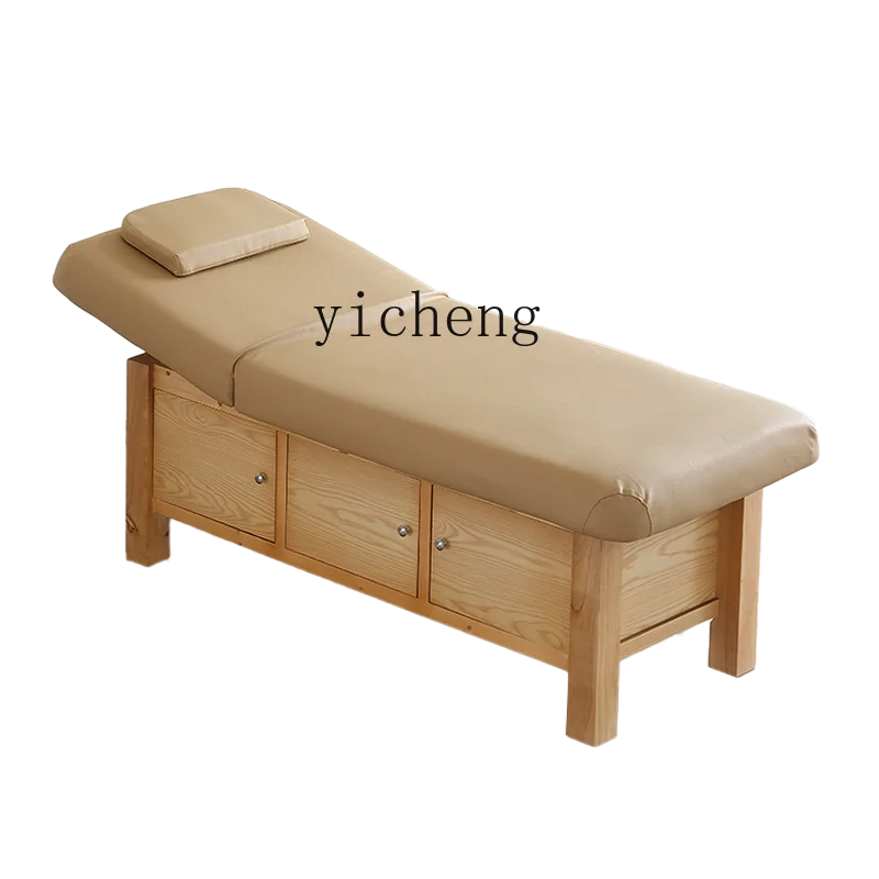 XL solid wood latex beauty bed, high-end massage treatment bed for beauty salons