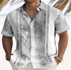 New casual holiday style lapel men's shirt 3D printed fashionable short sleeved shirt button streetwear super