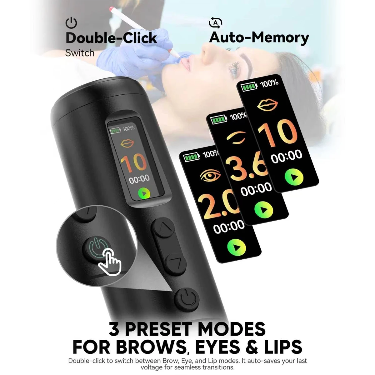 Wireless PMU Machine Tattoo Pen & Permanent Makeup Machine Eyebrow Miroblading Tattoo Machine 850mAh For Permanent Makeup Art