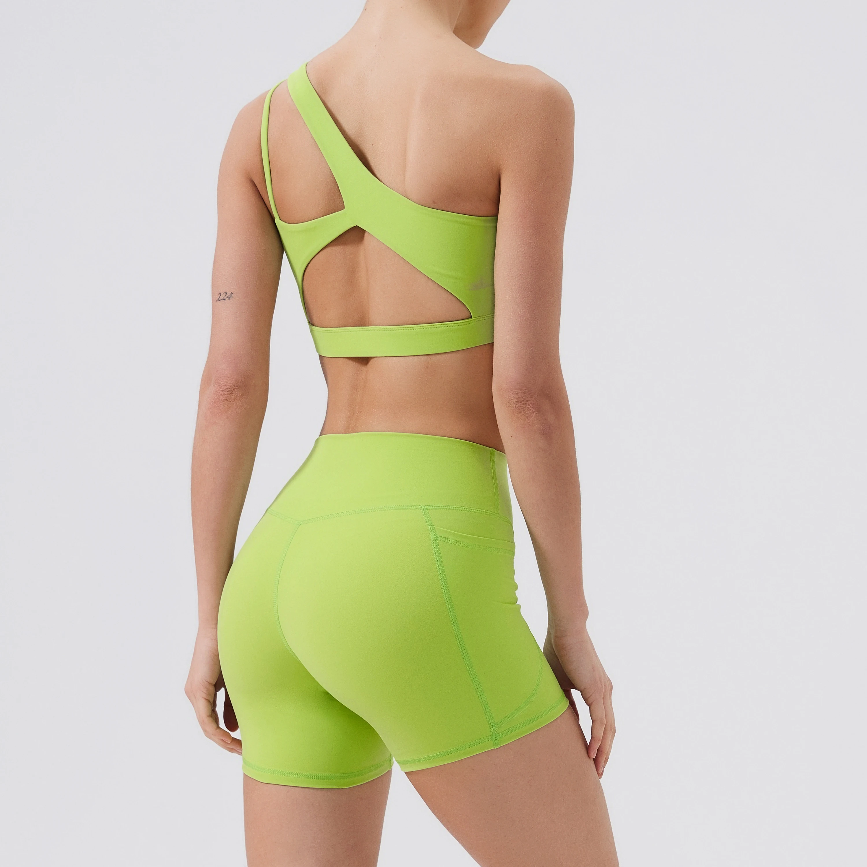 النساء الرياضة الصدرية رفع اللياقة البدنية حمالات الصدر كتف واحد للصدمات اليوغا الصدرية تنفس رياضة اليوغا صدرية للجري سترة مثيرة #6