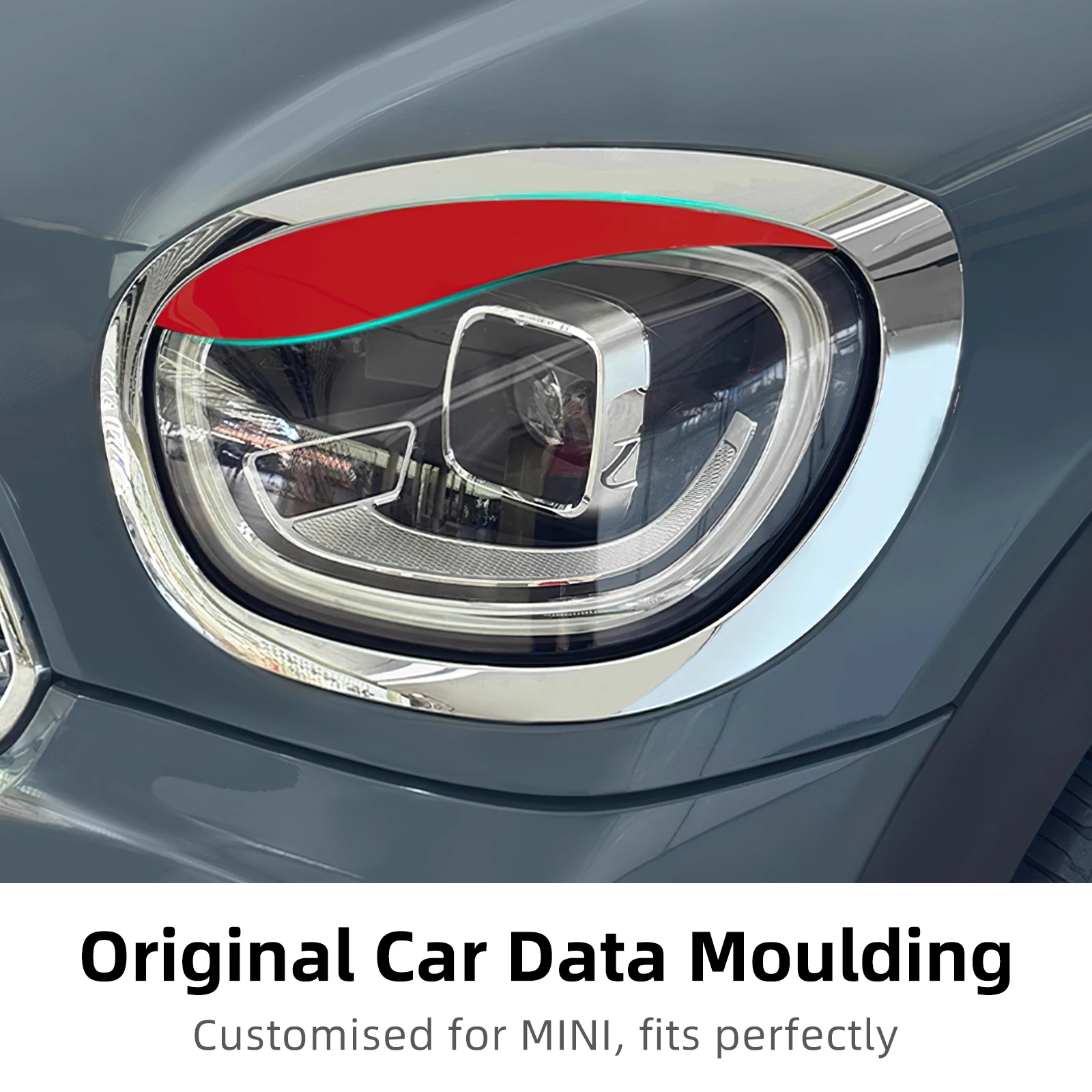 

ABS Glossy 2pcs Car Headlight Cover Eyebrows Front Lamp Decorative Sticker Eyelids for BMW MINI Countryman F60 2017-2023