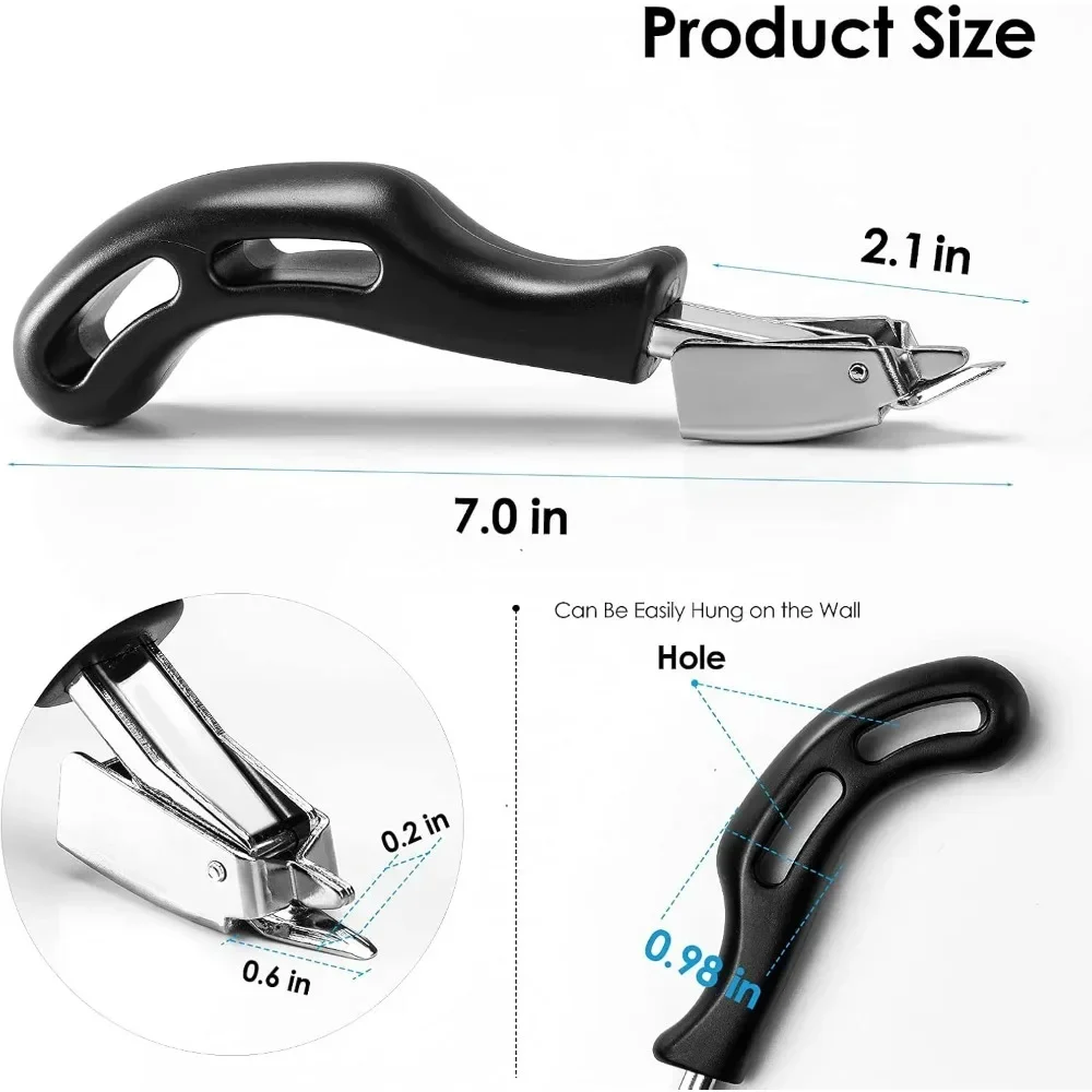 ホッチキスツール 頑丈なフラットホッチキス、人間工学に基づいたハンドル、段ボール箱の室内装飾用およびカーペット用ホッチキス