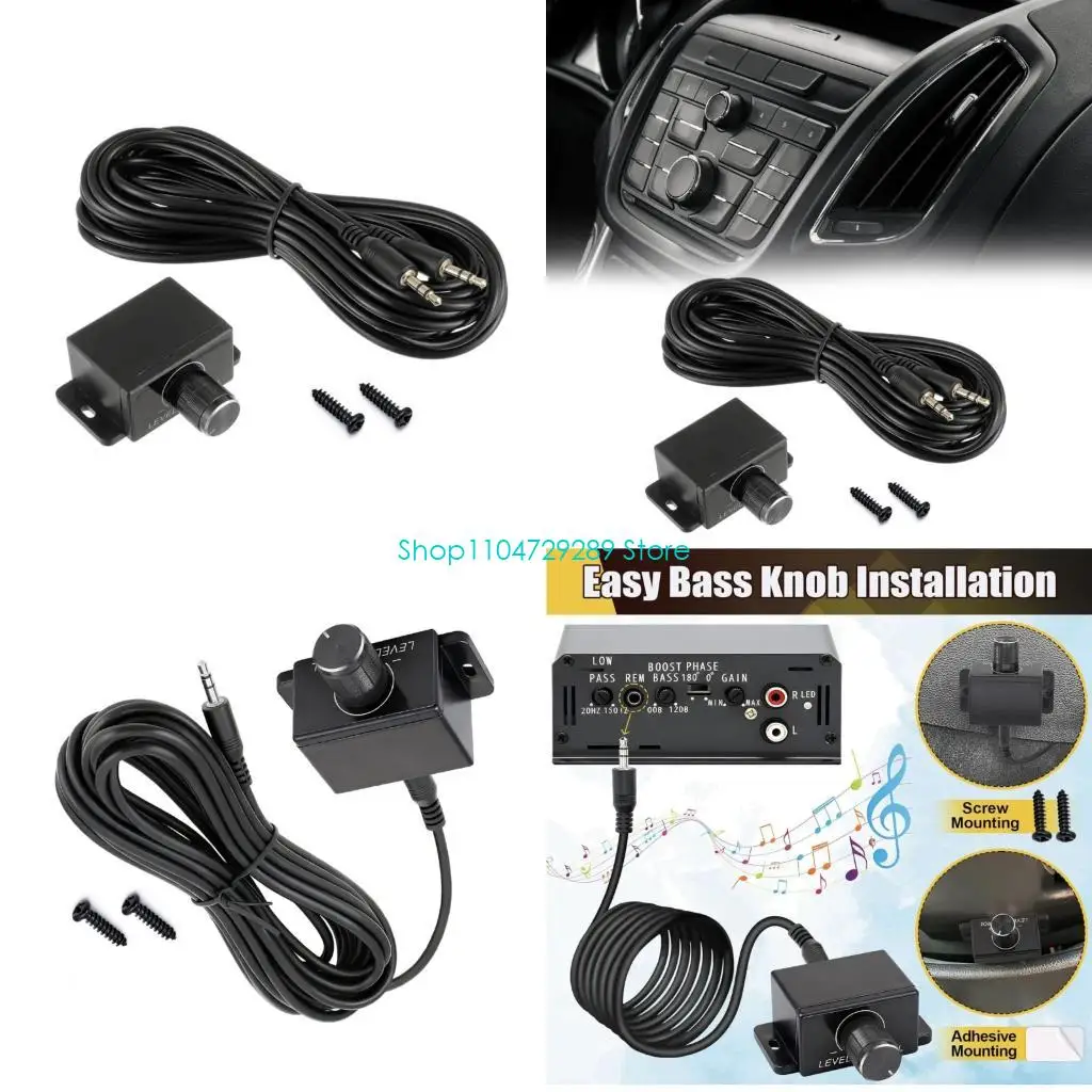 D8KE 500cm Cable Car Amplifier Volumes Regulator Universal Subwoofer Adjuster Vehicle Audios Controller Knob Easy Installation