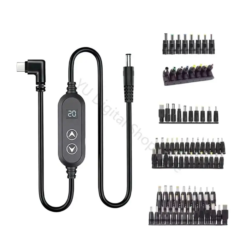 96BA Type-C Output Power Cable, Inline Display and Last Setting Recall for Small Device Backup Power Cord
