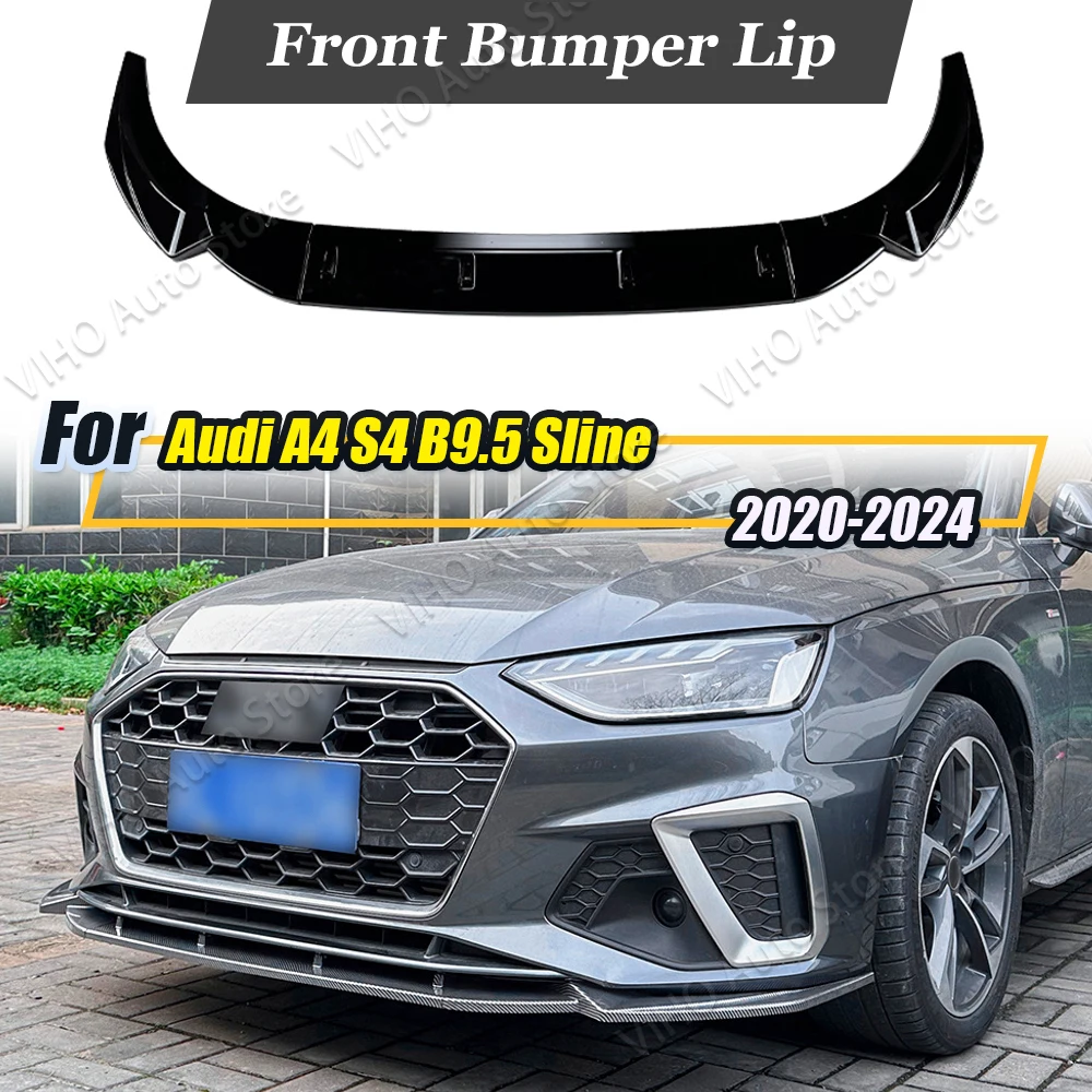 For Audi A4 S4 B9.5 Sline 2020 2021 2022 2023 2024 Car Front Bumper Lip Canard Splitter Diffuser Body Kit Spoiler Tuning