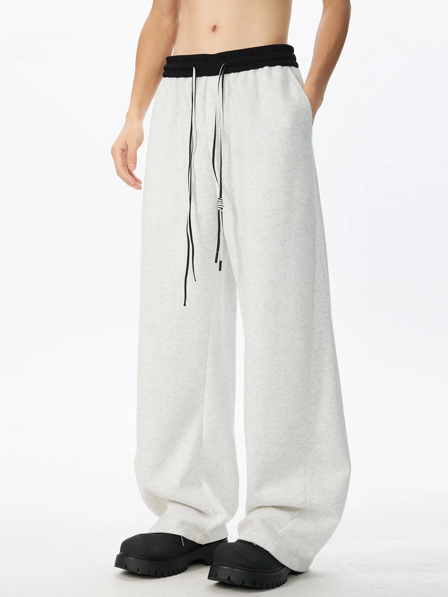 

American Sle Heavy Du Patchwork Wide Leg Pants Men's Autumn CleanFit Drape Casual Sports Loose Straight Leg Trousers