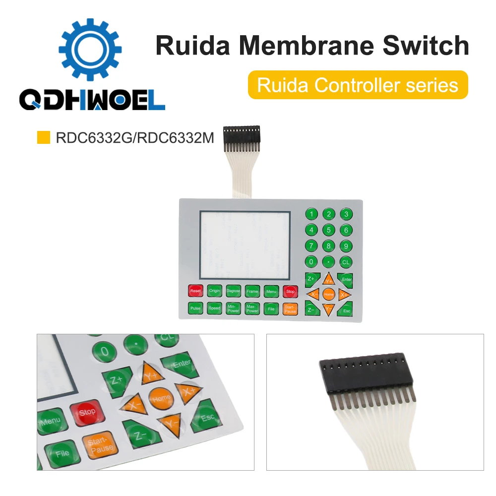 QDHWOEL Ruida بطاقات التحكم غشاء التبديل ل RDLC320-A RDC6332M RDC6442S RDC6332G RDC6442G لوحات مفتاح فيلم قناع لوحة المفاتيح