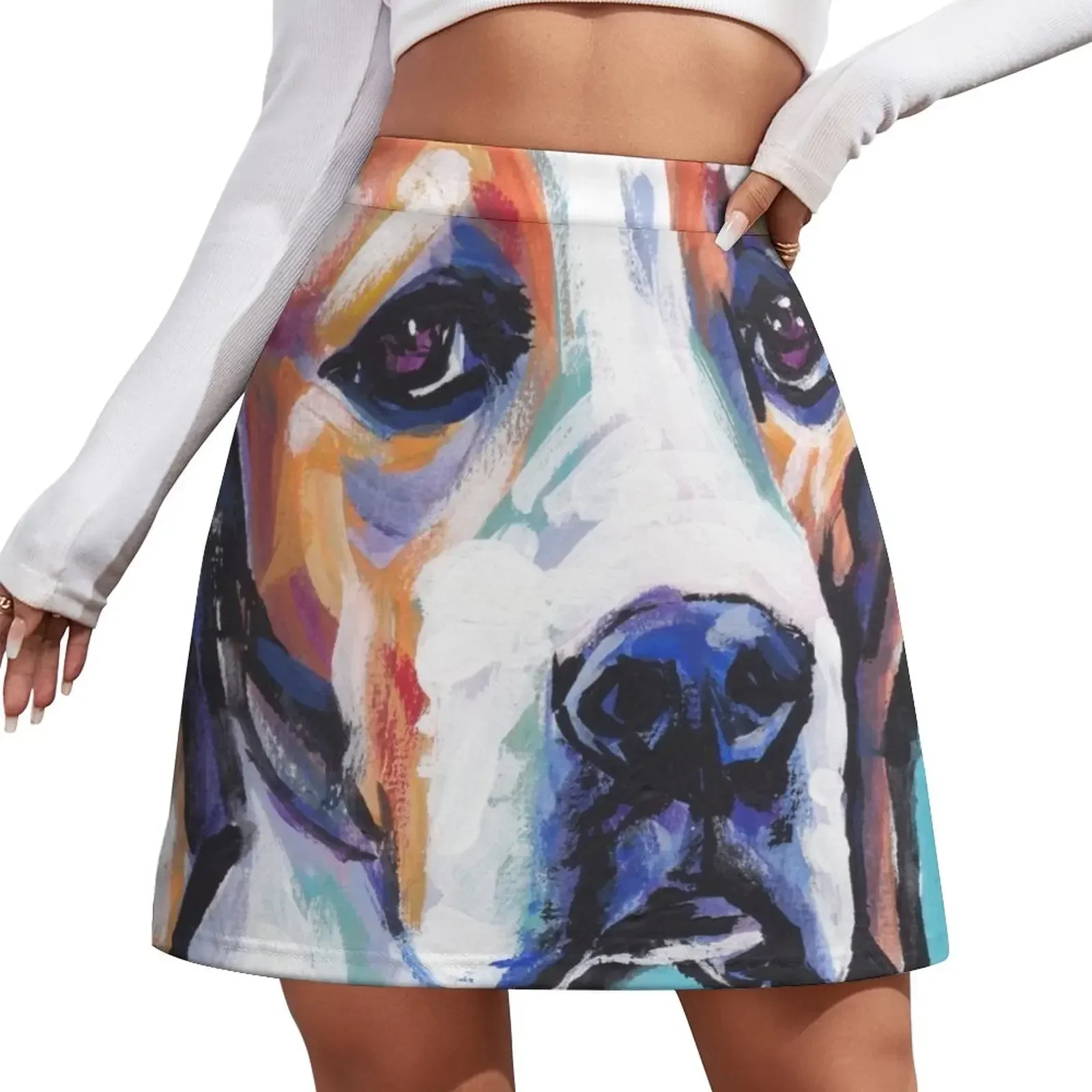 

English Pointer Dog Bright colorful pop dog art Mini Skirt skorts for women summer clothes skirts for women