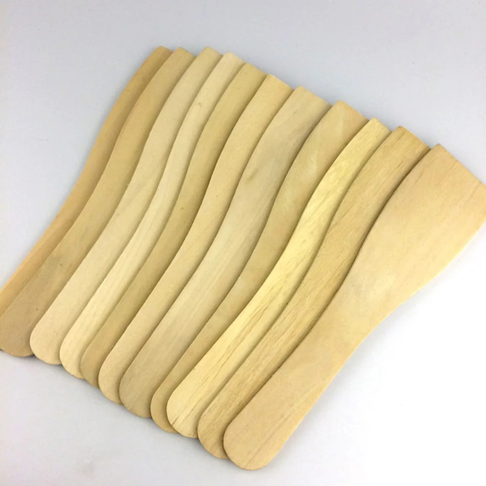 6 Pcs Wooden Spatula for Cooking Turner Scraper Kitchen Non Stick Bamboo Shovel