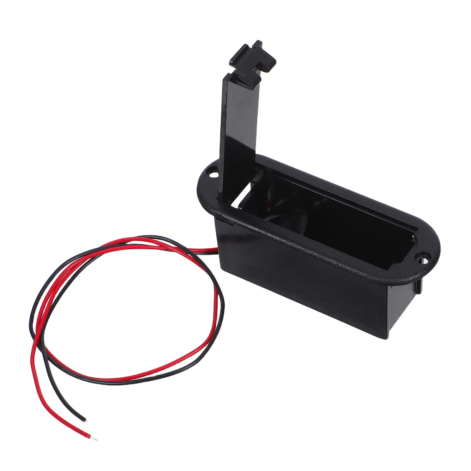 حافظة حامل 9 فولت باللون الأسود للاستخدام النشط في الجيتار باس، تتضمن كابل توصيل بتصميم متين #1