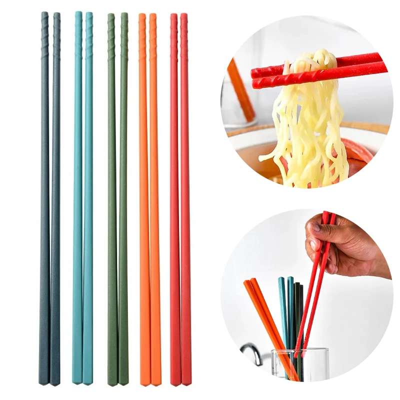 1Pair Silicone Chopsticks Set Japanese Non-slip Chopsticks Noodle Sushi Food Chop Stick Kitchen Tableware Set Gift Dinnerware