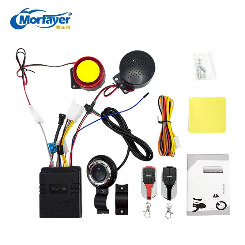 

Motorcycle Voice Alarm with One-Button Start Button Integrated Two Remote Controller Engine Start