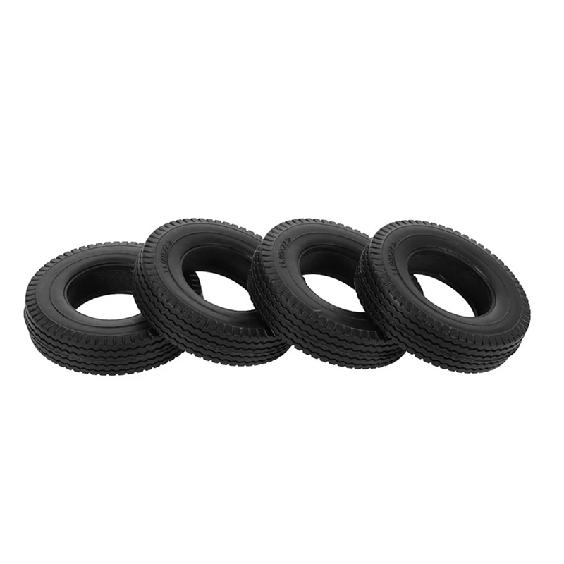 4 Pcs 19Mm Rubber Tire For 1/14 Tamiya RC Semi Tractor Truck Tipper MAN King Hauler ACTROS SCANIA Upgrade Parts