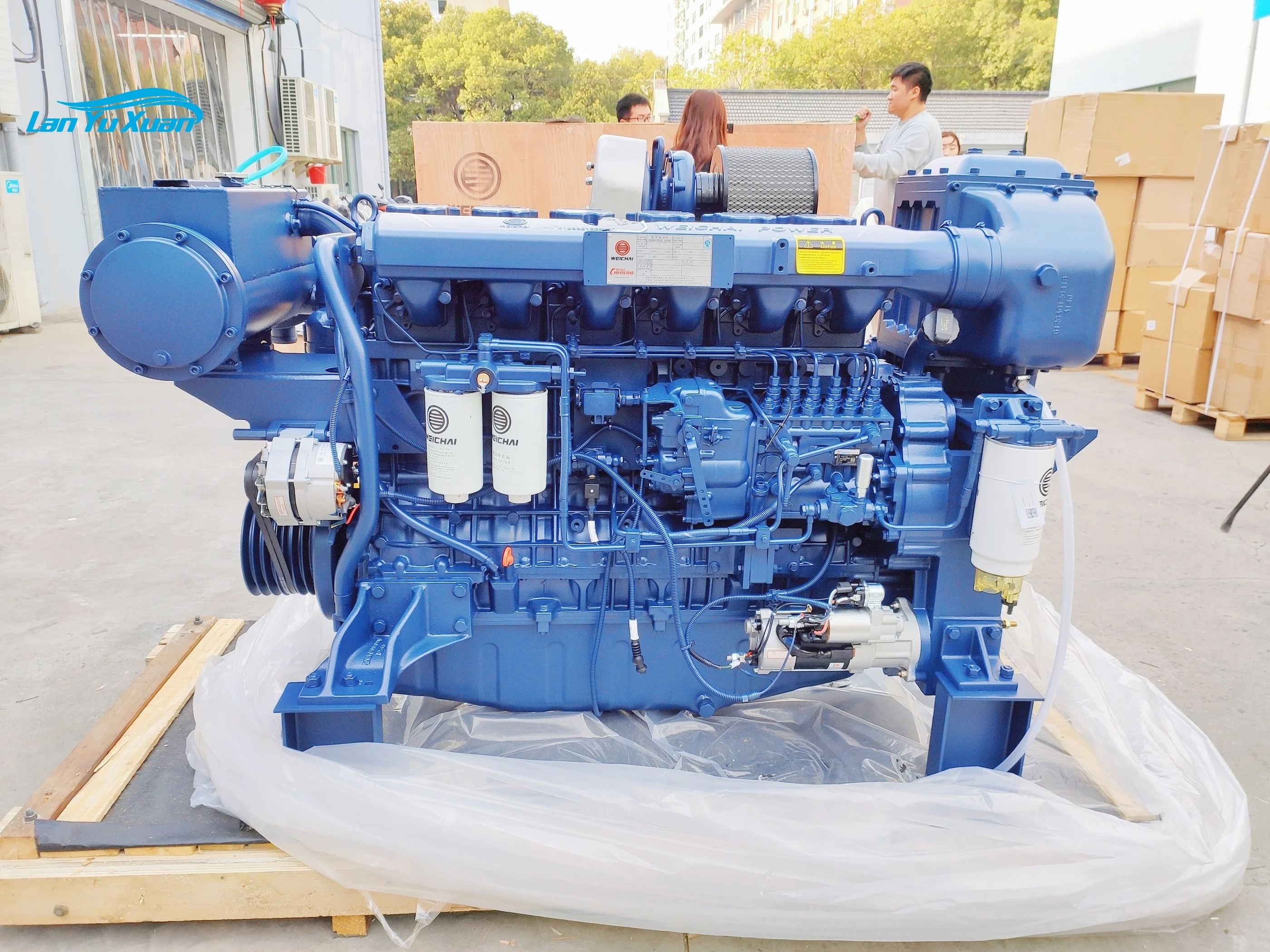 400hp 1800rpm weichai wp12 series motor boat marine  engine for fishing ship 4 strokes 6 cylinders WP12C400-18E121