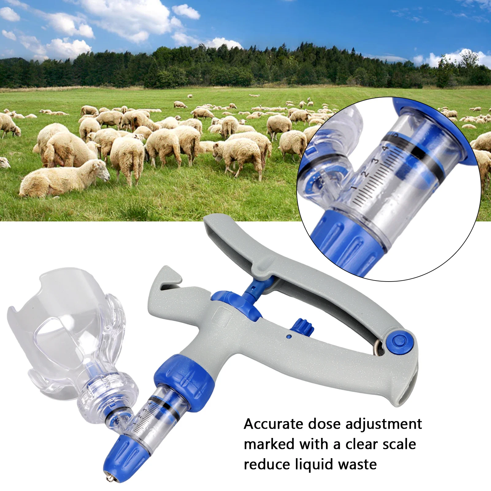 Animal Syringe Livestock Syringe Injector 5ml Continuous Adjustable Accurate Animal Injector for Veterinary Veterinary Injector