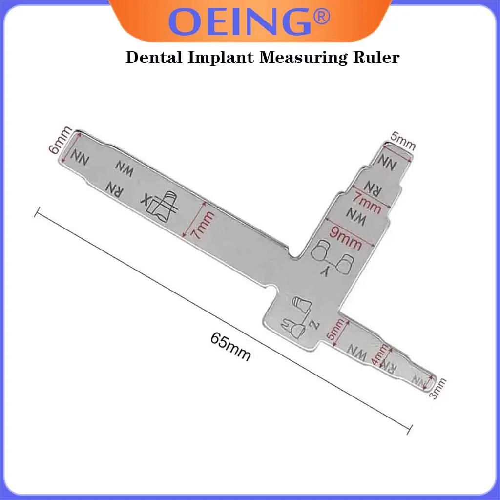 

Измерительная линейка для зубного имплантата, межзубное расстояние, нержавеющая сталь, Т-образная форма, измерительная линейка для фиксации имплантата, Cliper