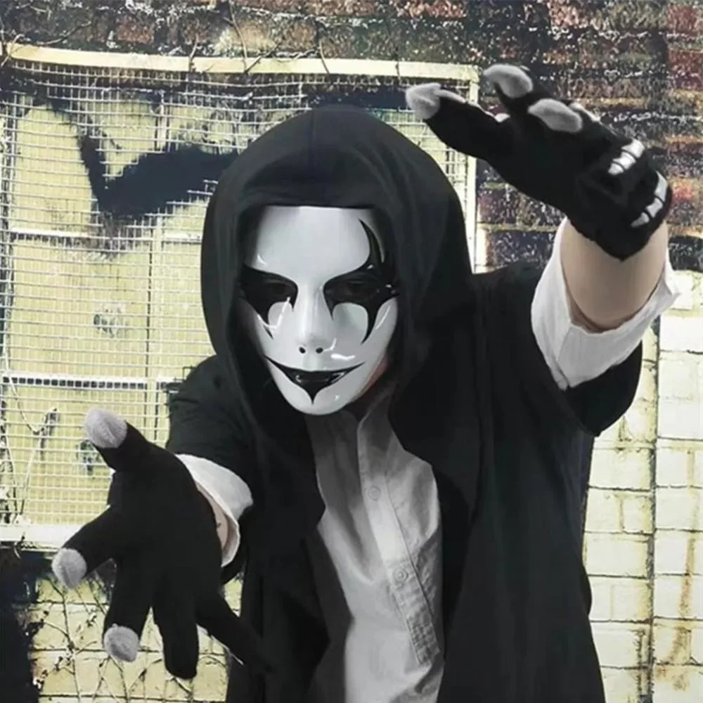 Halloween Phantom Masquerade Cosplay Mask with Elastic Band for Adult Male Full Face Horror Cosplay Mask Ball Party Props