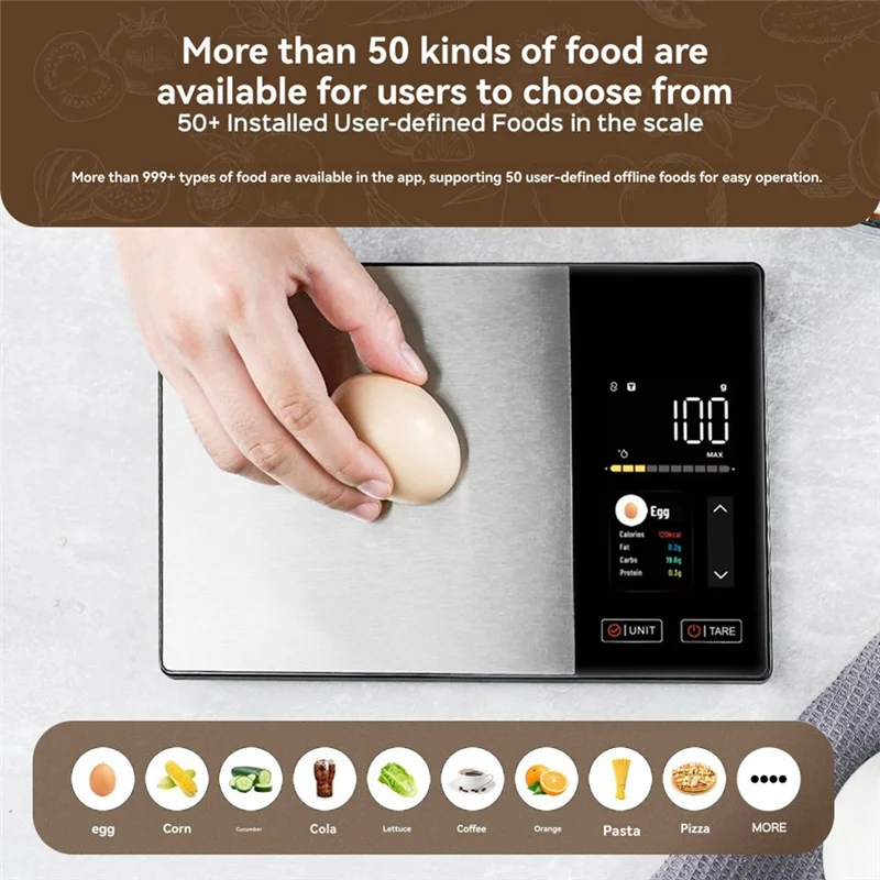 ABZC-مقياس المطبخ 11LB/5 كجم من الفولاذ المقاوم للصدأ وزن الطعام السعرات الحرارية بروتين الدهون الكربوهيدرات آلة حاسبة غذائية للطهي الصحي