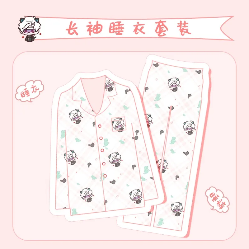 

Anime Love and Deepspace Game Cos Rafayel Xavier Zayne Sylus 2024 Unisex Milk Silk Cute Cartoon Home Wear Pajamas Set Gift