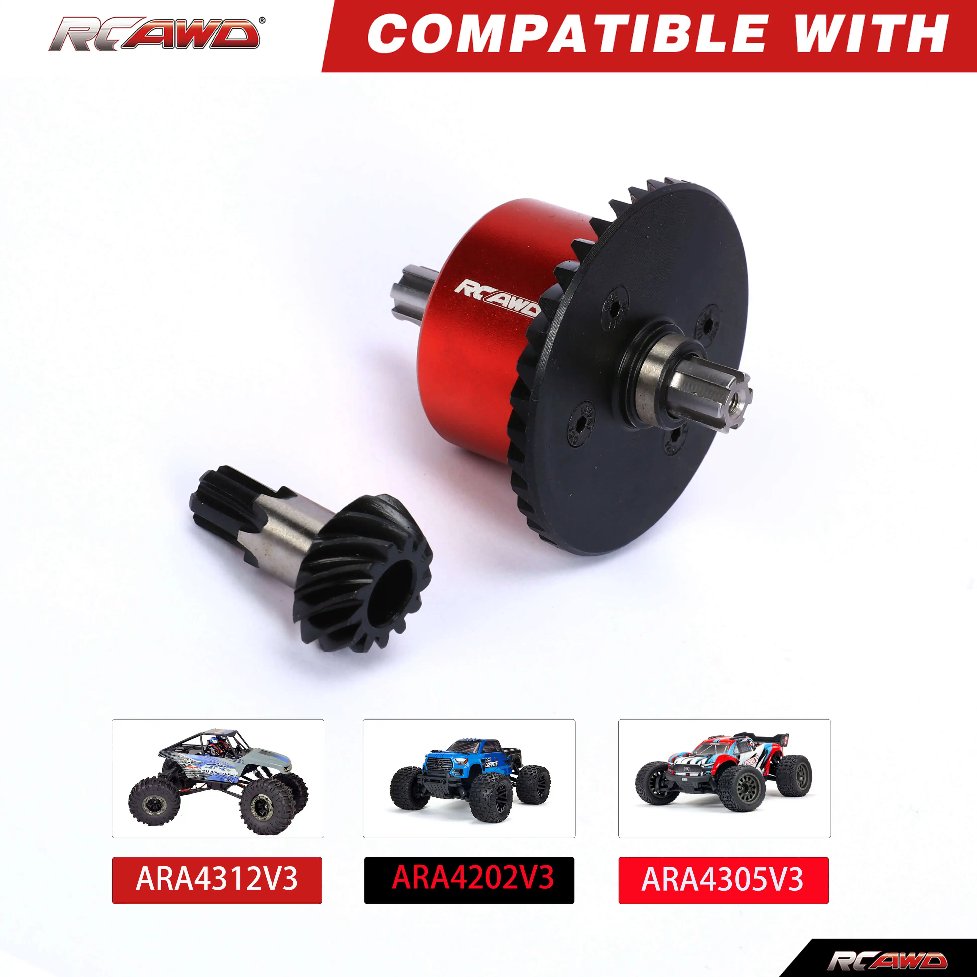 40CrMo super heavy duty Steel diff set gears 37T/13T improved helical type for ARRMA Mega, 3S and 4S BLX Vehicles upgrade parts