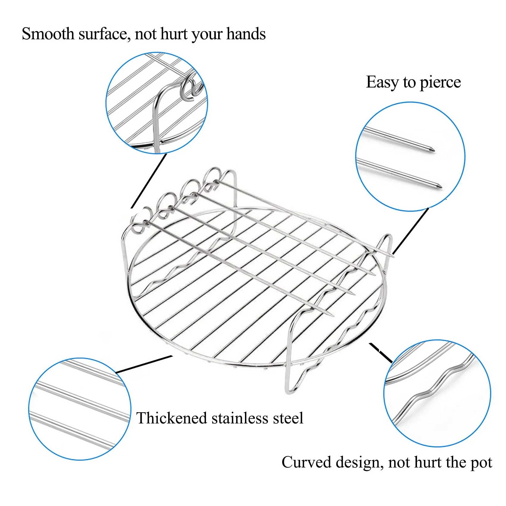 Friteuse à air polyvalente à double couche T1, ensemble d'accessoires pour friteuse à air, compatible avec XL, 8 po