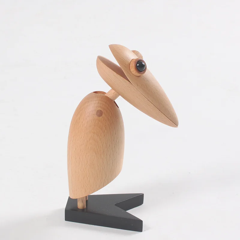 Card Holder Solid Wood Small Gifts Office Wood Crafts Woodpecker Decoration