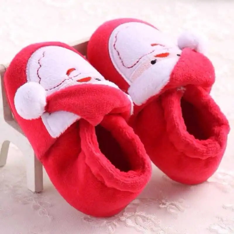 Christmas Warm Shoes Baby Toddler First Walkers Winter Baby Boys Girls Shoes Xmas Cosplay Cute Cartoon Kids Animal Shoes