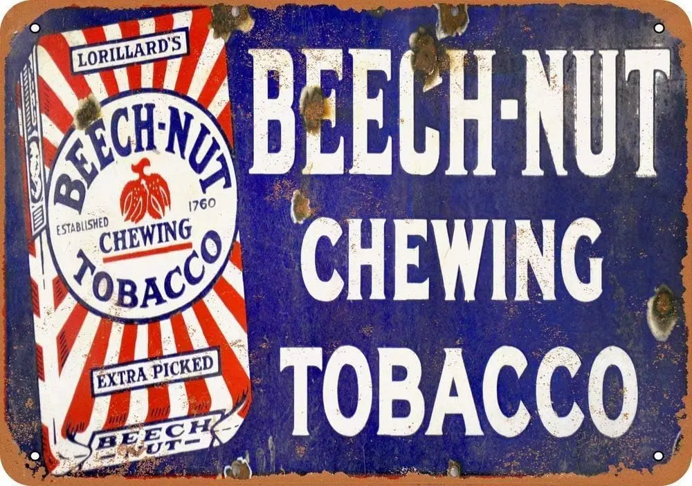 Blechschild Vintage Metallschilder - Beech-Nut Chewing Tobacco -