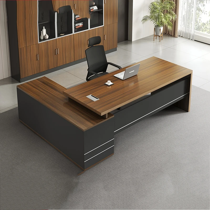 Scrivania direzionale di lusso di design Forte supporto per le gambe Grandi scrivanie da ufficio di lusso Cassetti Mobili per ufficio moderni Mesa De Escritorio
