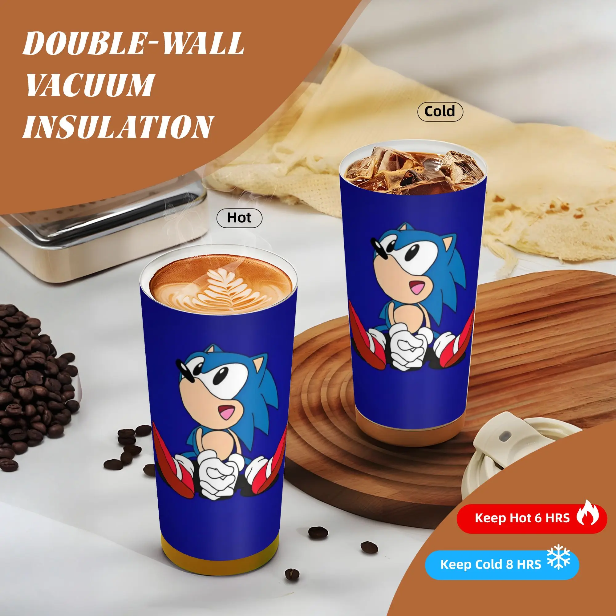 S-Shadow The Hedgehogs Stainless Steel Coffee Cup Cartoon Thermal Cup Travel Outdoor Mug Hot Cold Drink view 4