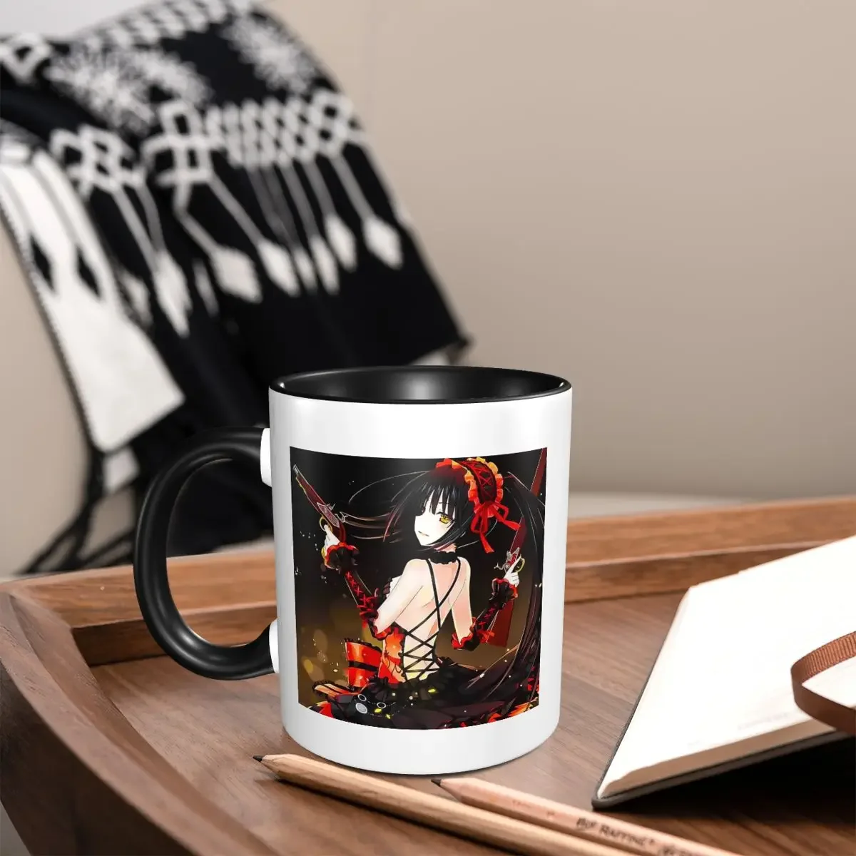 

Кружка Okisaki Kurumi из аниме Date A Live, забавная керамическая чашка для кофе, чая, молока, посуда для напитков, подарок для женщин и мужчин