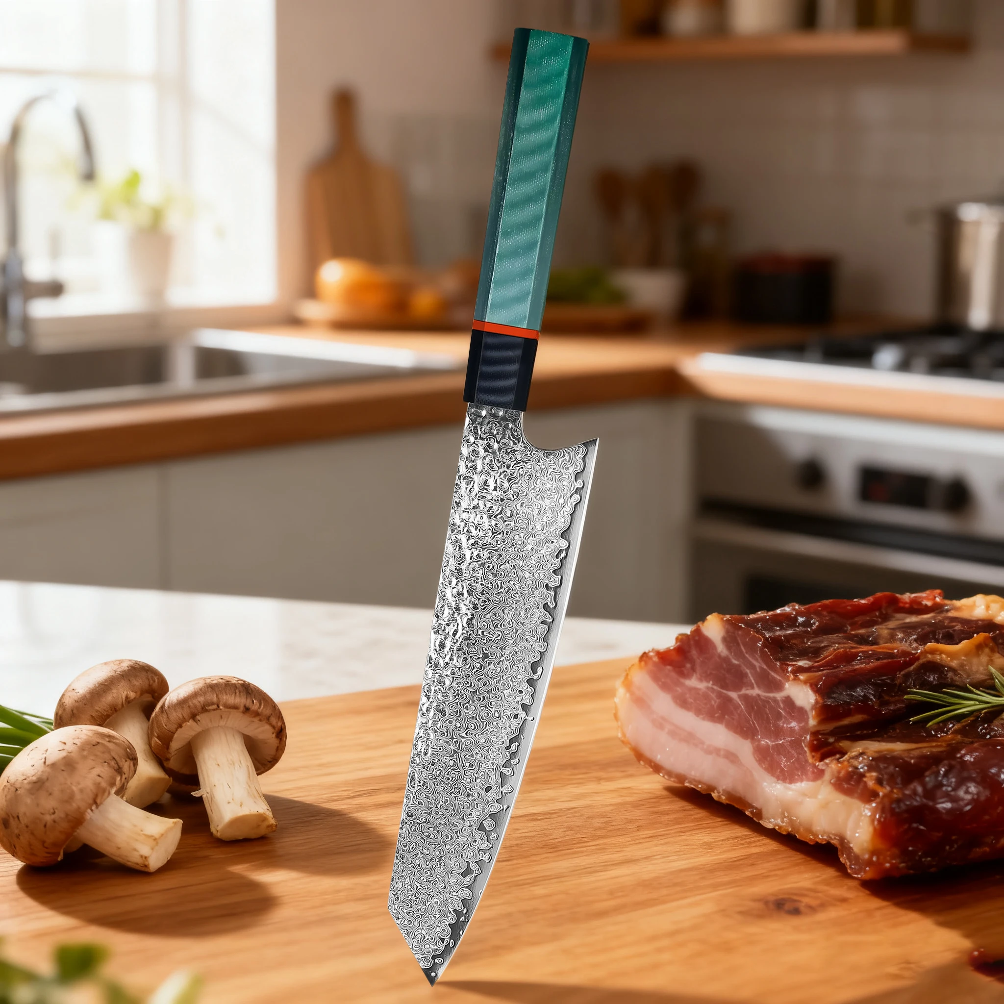 Professional Kiritsuke Knife 67 Layers Damascus Steel Chef Restaurant Knife Slicing Beef Vegetable Cooking Knife Kitchen Stuff