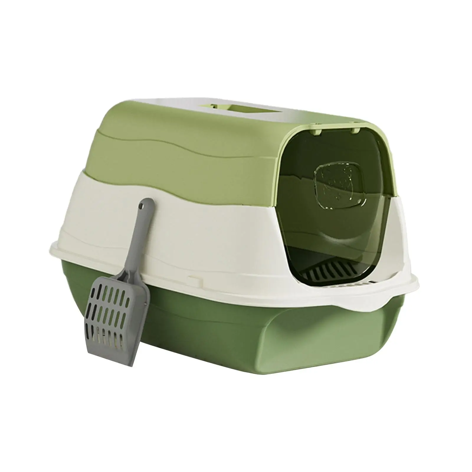 Hooded Cat Litter Box with Lid Fully Enclosed Cat Toilet Pet Litter Tray Reusable Pet Accessories Removable Pet Litter Box