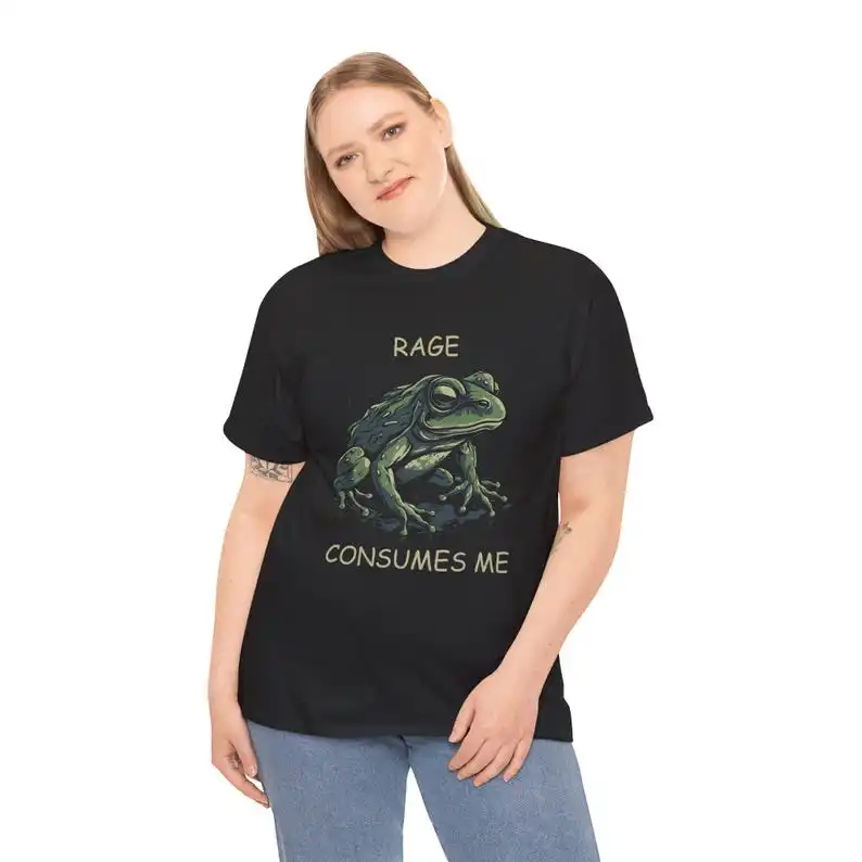 Rage Consumes Me Frog Shirt, Frog Pond TShirt, Meme Frog Shirt, Vintage Style Unisex T-Shirt, Nature Lover Gift,