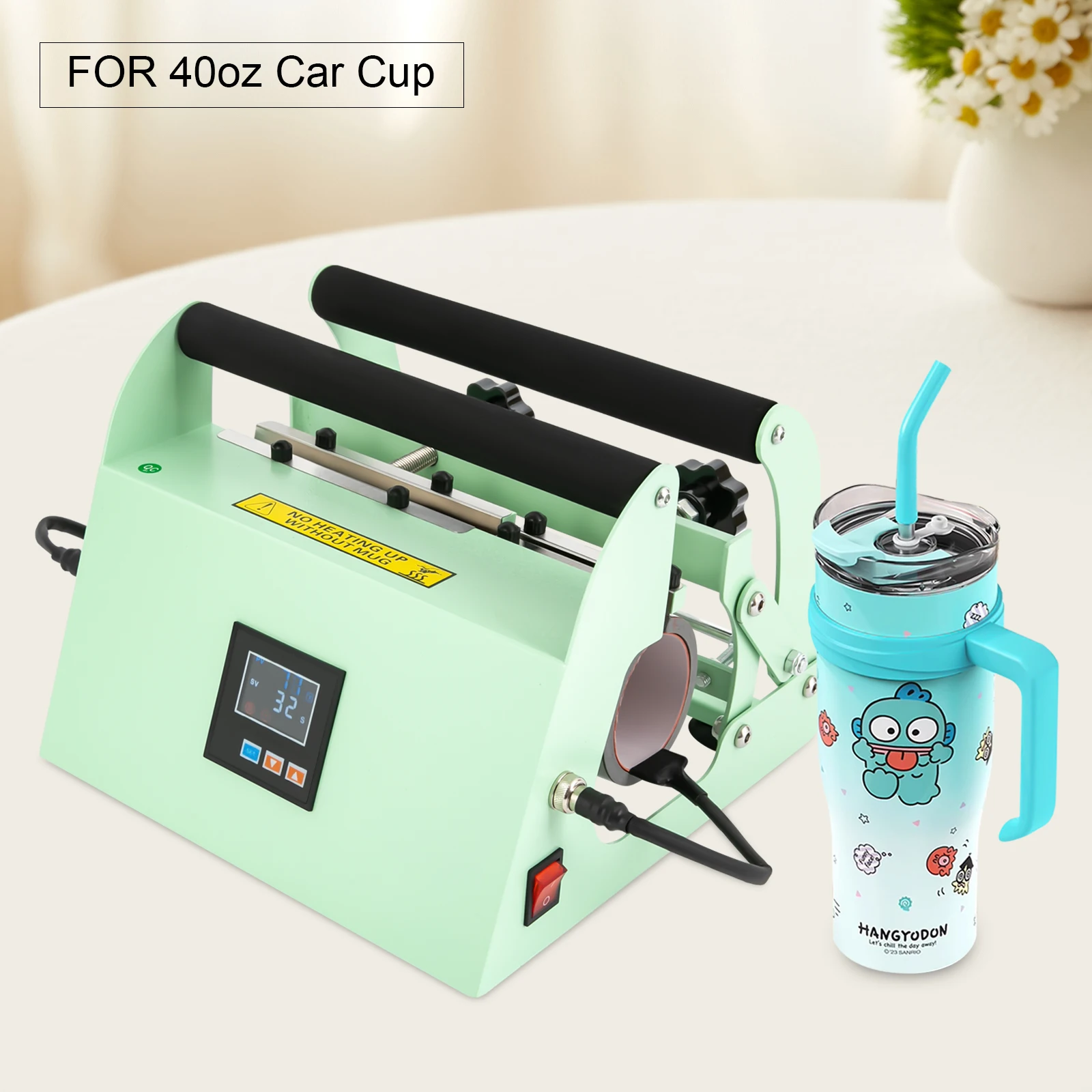 

Light Green Tumbler Heat Press 40oz Car Cup Mug Press Heat Machine Cup Heater for Sublimation Tumblers Cups