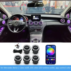 Car Turbine Vent 3/64 Colours For Mercedes Benz C-class GLC W205/X253 App Controls Air Conditioning Vent Nozzle Ambient Light