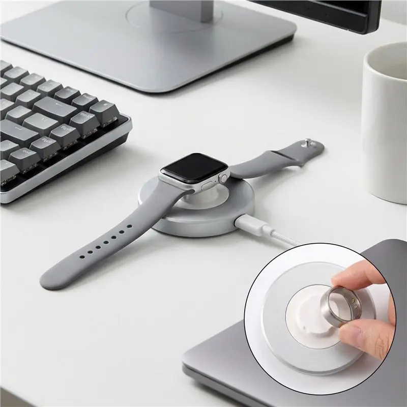 X12A-For Oura Ring Gen 4 Fast Charging Dock Portable Wireless Charger With LED Indicator Rechargeable Smart Ring Case