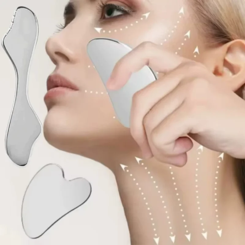 

1/3/5/8 pcs mix Durable Stainless Steel Gua Sha Facial Scraper various Universal Skin Tightening Treatment Lymphatic Drainage