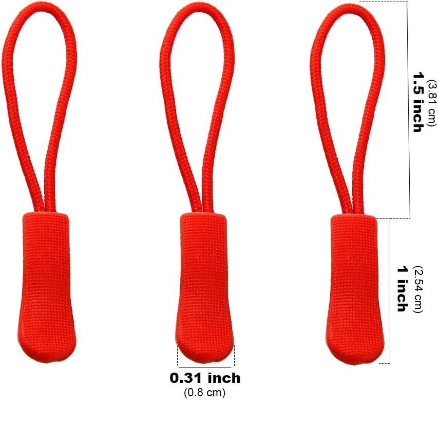 10Pcs Zipper Pull Puller End Fit Rope Tag Replacement Clip Broken Buckle Fixer Zip Cord Tab Travel Bag Suitcase Tent Backpack