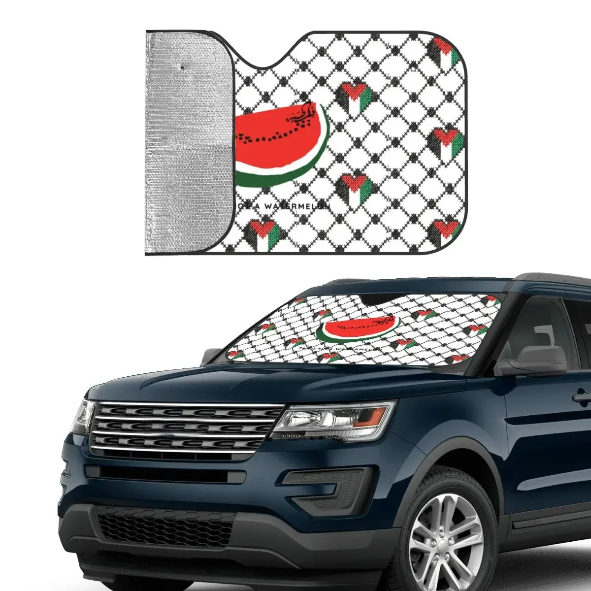 

This Is Not A Watermelon Windshield Sunshade Parody Magritte Watermelon Car Window Windscreen Cover Front Window Cover